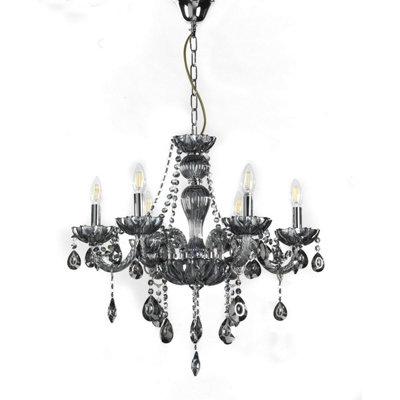 Luminosa Teodoro 6 Light Multi Arm Chandelier, Glass, Crystal