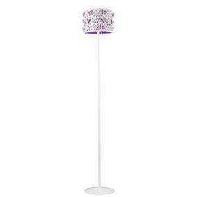 Luminosa Titilla Childrens Floor Lamp With Shade, White, Purple