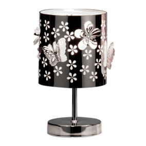 Luminosa Titilla Childrens Table Lamp With Round Shade, Black