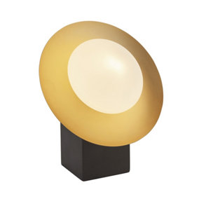 Luminosa Tivoli Table Lamp Gold & Dark Bronze Finish With Opal Glass