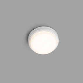 Luminosa Tom Outdoor LED White Wall / Ceiling Lamp 7W 3000K IP65