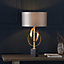 Luminosa Trento Table Lamp Antique Gold Leaf & Mink Satin Fabric