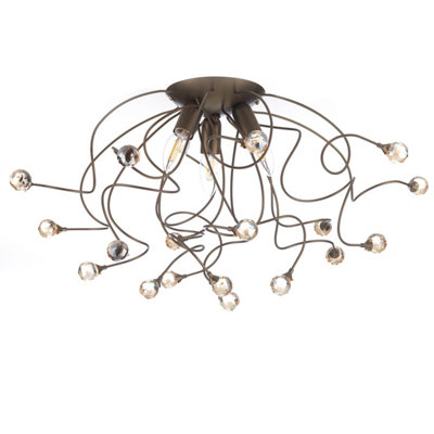 Luminosa Trilly Semi Flush Ceiling Light Bronze