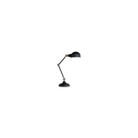 Luminosa Truman 1 Light Adjustable Table Lamp White, Black, Brass, E27