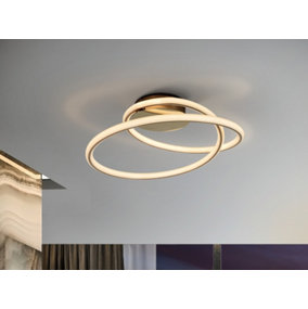 Luminosa Tube Integrated LED Semi Flush Ceiling Light, Glitter Gold