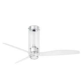 Luminosa Tube LED Transparent Ceiling Fan with DC Smart Motor - Remote Included, 3000K