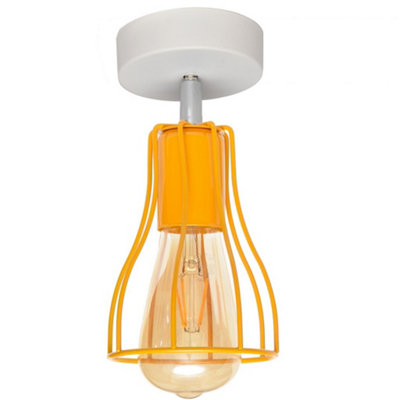 Luminosa Tube Semi Flush Light Whte, Yellow 10cm