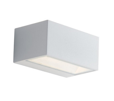 Luminosa Twin Outdoor Integrated LED Up Down Wall Light, White, Transparent, IP54, 4000K