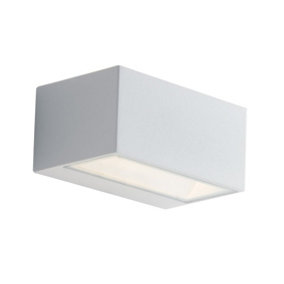 Luminosa Twin Outdoor Integrated LED Up Down Wall Light, White, Transparent, IP54, 4000K