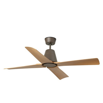Luminosa Typhoon Medium Brown, Wood IP44 DC Ceiling Fan 6 Speed