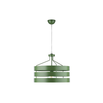 Luminosa Ulisse Cylindrical Pendant Ceiling Light, Green