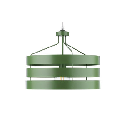 Luminosa Ulisse Cylindrical Pendant Ceiling Light, Green