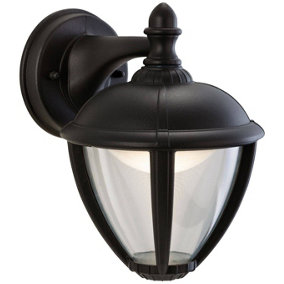 Luminosa Unite LED Outdoor Wall Lantern Downlight Black IP44