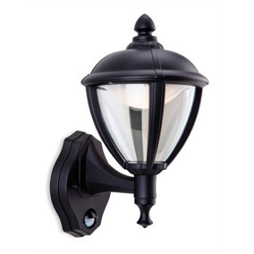 Luminosa Unite LED Outdoor Wall Lantern, PIR Black IP44