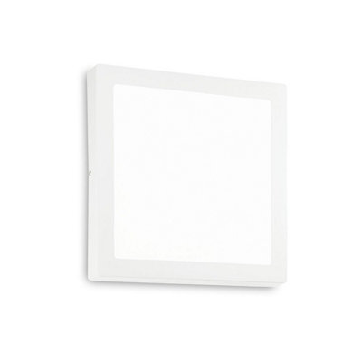 Luminosa Universal Square 30cm Integrated LED Semi Flush Ceiling Light White 2700K