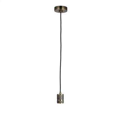 Luminosa Urban 1 Light Pendant Antique Brass Plate, E27