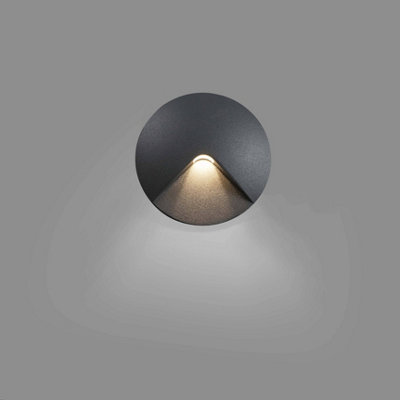 Luminosa Uve LED Outdoor Recessed Wall Light Dark Grey IP44