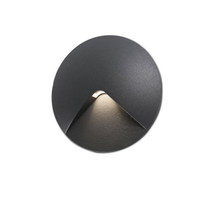 Luminosa Uve LED Outdoor Recessed Wall Light Dark Grey IP44