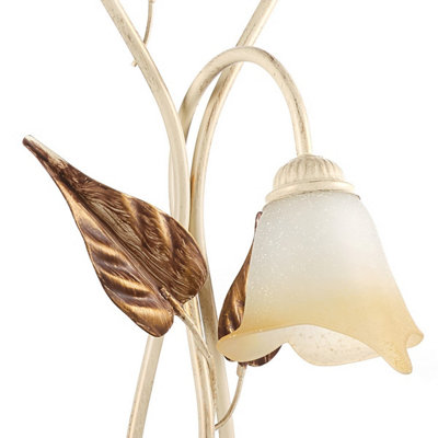 Luminosa Vanda 3 Light Glass Table Lamp, Ivory