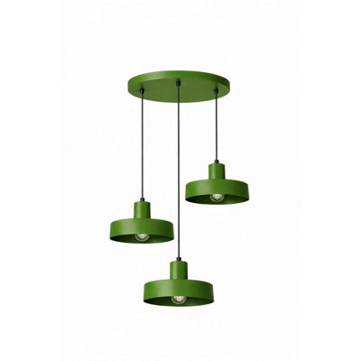 Luminosa Velyo Cluster Pendant Ceiling Light Green 3x E27