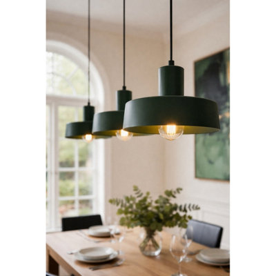 Luminosa Velyo Cluster Pendant Ceiling Light Green 3x E27