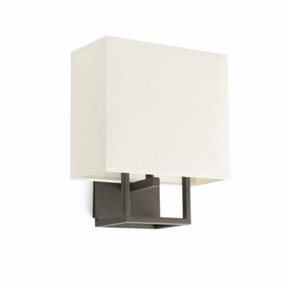 Luminosa Vesper 1 Light Indoor Wall Lamp Brown with Shade, E14