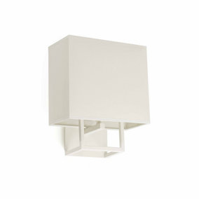 Luminosa Vesper 1 Light Indoor Wall Lamp White with Shade, E14