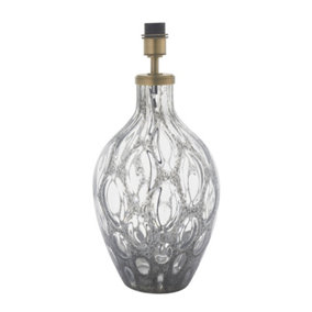 Luminosa Vibo Table Lamp Charcoal Artisan Glass & Matt Antique Brass Plate