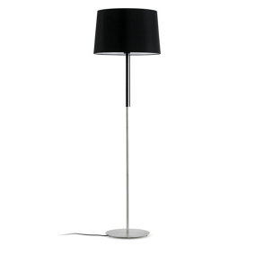 Luminosa Volta 1 Light Floor Lamp Black, Nickel, E27