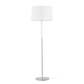 Luminosa Volta 1 Light Floor Lamp White, Nickel, E27