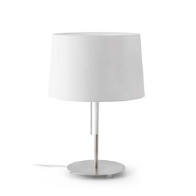 Luminosa Volta 1 Light Table Lamp White, Nickel, E27