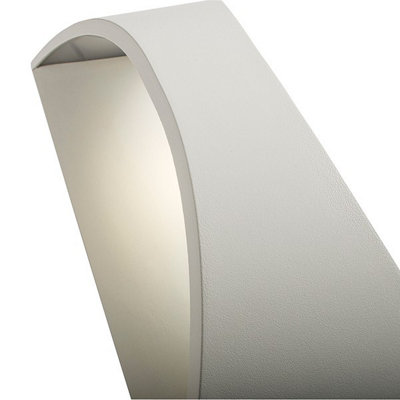 Luminosa Vulcan Integrated LED 1 Light Outdoor Up Down Wall Light Textured Matt White, Opal IP65