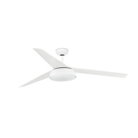 Luminosa Vulcano LED White Ceiling Fan with DC Motor Smart - Remote Included, 3000K