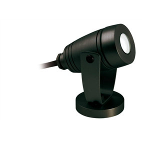 Luminosa Waterproof LED 1 Light Outdoor Wall Light & Spike Spot Black IP68
