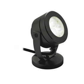 Luminosa Waterproof LED 3 Light Wall & Spike Spot Black IP68