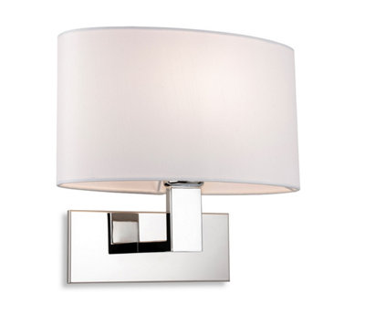Luminosa Webster Wall Lamp Chrome with Oval Cream Shade