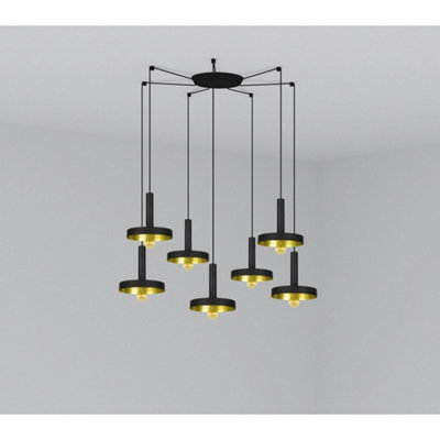 Luminosa Whizz Cluster Pendant Ceiling Light Black, E27