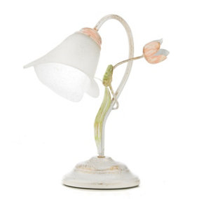 Luminosa Wilma Flower Glass Table Lamp, Glass Shade