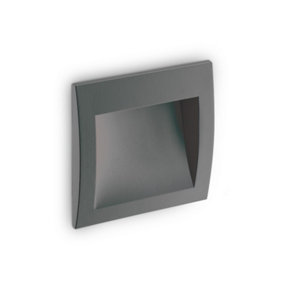 Luminosa Wire LED Outdoor Square Recessed Wall Light Anthracite IP65, 3000K