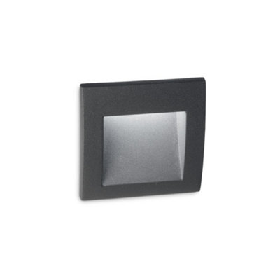 Luminosa Wire LED Outdoor Square Recessed Wall Light Anthracite IP65, 3000K