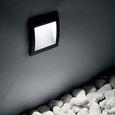 Luminosa Wire LED Outdoor Square Recessed Wall Light White IP65, 3000K