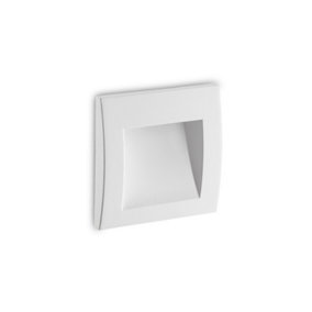 Luminosa Wire LED Outdoor Square Recessed Wall Light White IP65, 3000K