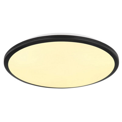 Luminosa Xander Flush Ceiling Light Matt Black LED 3000K