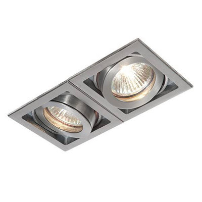 Luminosa Xeno 2 Light Recessed Downlight Aluminium, GU10