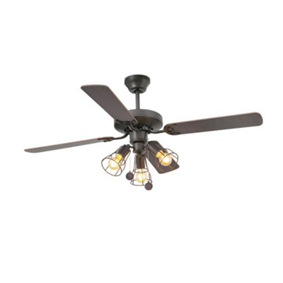 Luminosa Yakarta LED Brown Ceiling Fan | DIY at B&Q