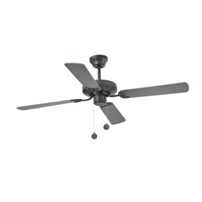 Luminosa Yakarta Medium Ceiling Fan Brown, Wood - Optional LED Light ...