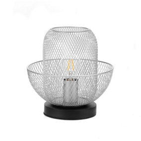 Luminosa Zair Table Lamp, Silver Net Shade