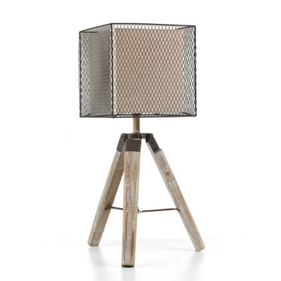 Luminosa Zazu Tripod Table Lamp With Shade, Wood