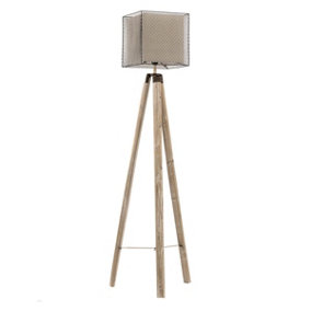 Luminosa Zazu Tripod Tripod Floor Lamp, Wood