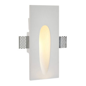 Luminosa Zeke Recessed Wall Light Trimless Rectangular 1.5W White Plaster
